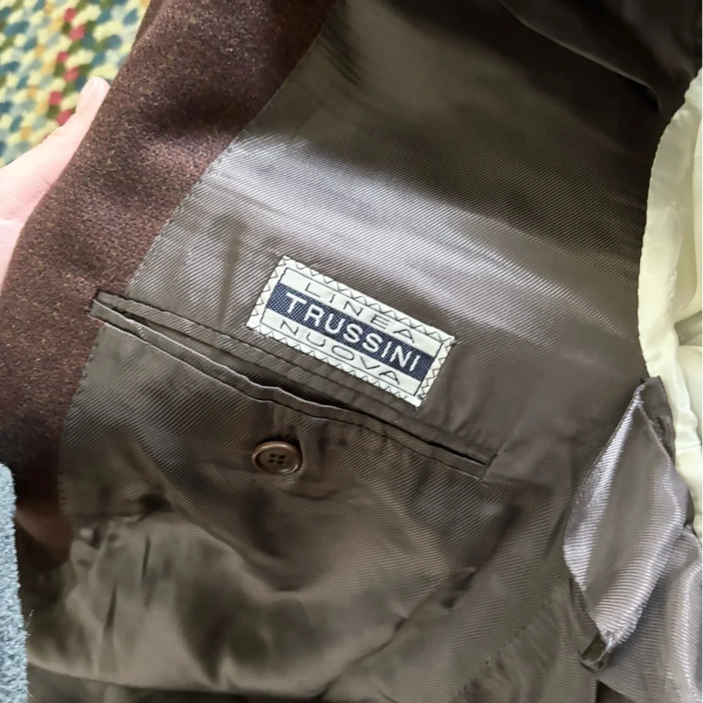 TRUSSINI Linea Nuova Suit jacket SZ 40R brown Fully Lined men’s